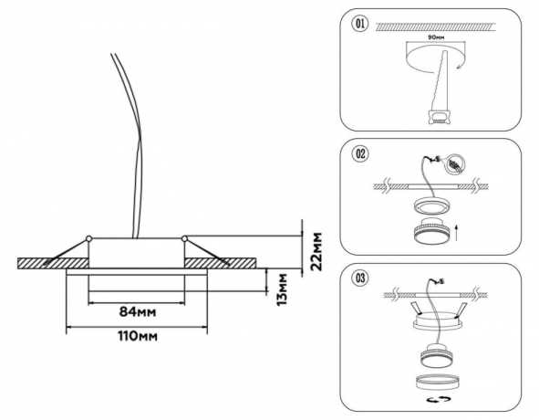 Встраиваемый светильник Ambrella Light Techno Spot GX53 Acrylic tech TN5226 