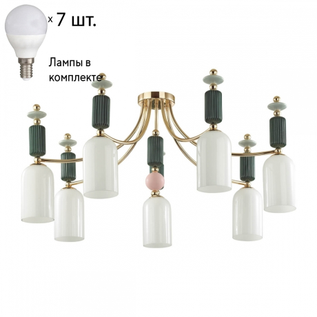 Потолочная люстра с лампочками Odeon Light Candy 4861/7C+Lamps E14 P45 