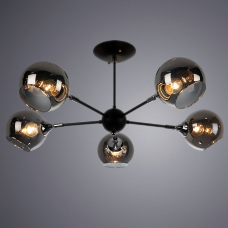 Люстра на штанге с лампочками Arte lamp A2708PL-5BK+Lamps 