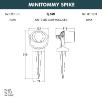 1M1.001.000.WXU1L Ландшафтный светодиодный светильник Fumagalli Minitommy Spike