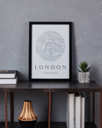 423026 Картина ROBERVAL, L327, B16, H450, пластик, стекло, черный, белый Eglo