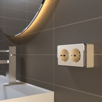 Розетка двойная с заземлением Gallant (шампань рифленый) Werkel W5072110