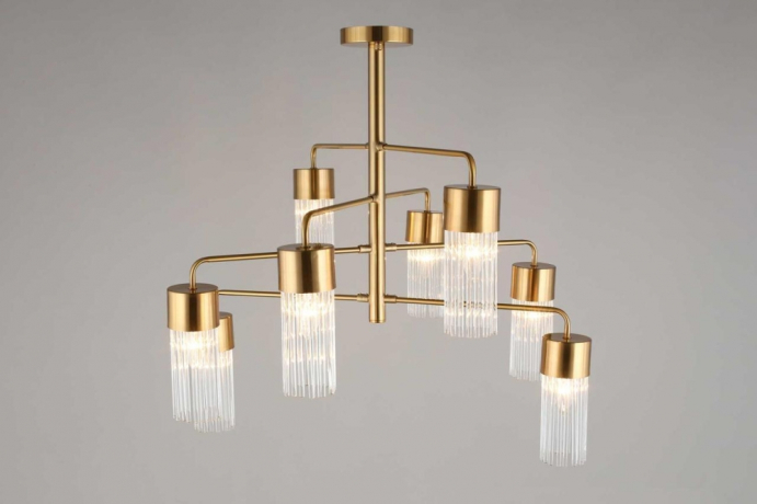 Люстра на штанге с лампочками Omnilux OML-67107-08+Lamps 