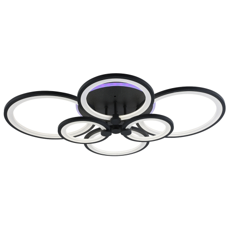 Светодиодная диммируемая люстра с ПДУ Profit Light 8077/6 GRP 168W+8W RGB 