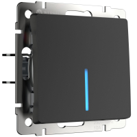 Выключатель одноклавишный проходной с подсветкой (черный матовый) Werkel W1112108