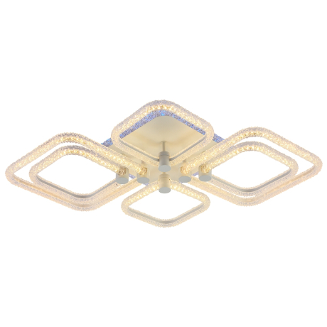 Светодиодная диммируемая люстра с ПДУ Profit Light 8049/4+2 WHT 140W+8W RGB 