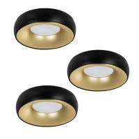 Комплект 3шт. Встраиваемый светильник Arte Lamp Heze A6666PL-1BK-3