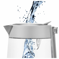 Чайник POLARIS PWK 1715 CGL, 1,7 л, 1850-2200 Вт, закрытый нагревательный элемент, стекло, белый, 54125, PWK 1715 CGL w (456760)