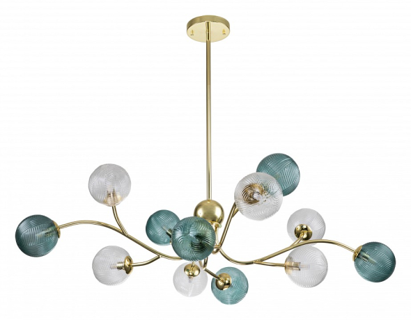 Люстра на штанге Indigo Selva 11032/12R Gold 