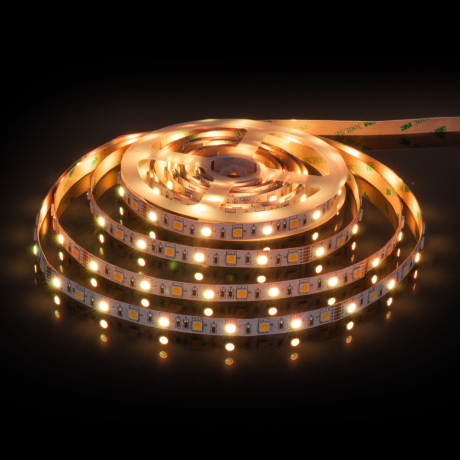 5м. Светодиодная лента теплого и RGB цвета 3300К 5050, 14,4W, 24V, 60LED, IP20 Elektrostandard (a053728) 