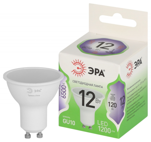 Лампочка светодиодная ЭРА GREEN LINE LED MR16-12W-865-GU10 GL GU10 12 Вт софит холодный свет Б0067074 
