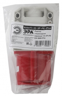 Розетка стационарная наружная 124 3Р+РЕ 32А 380В IP44 Эра Б0032878