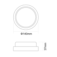 Ultraflash LBF-0801AS C01 (Св-к LED влагозащищенный с акустич датчиком, 12 Вт, IP65, 220В, круг) (15353)