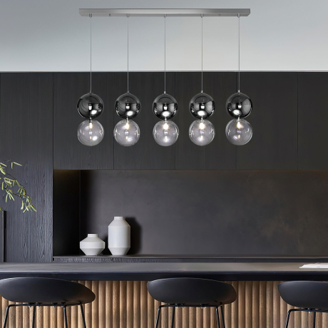 Подвесной светильник Eurosvet Selisa 50091/5 хром/дымчатый (a057448) 