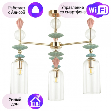 Люстра на штанге Odeon Light Bizet с поддержкой Алиса 4855/3C-A 