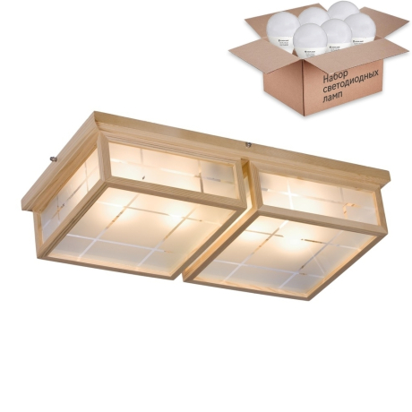 Потолочный светильник с лампочками Velante 548-717-04+Lamps E27 P45 