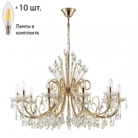 Подвесная люстра с лампочками Odeon Light Versia 4977/10+Lamps E14 Свеча