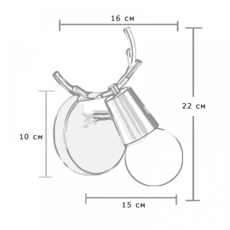 Бра с рожками Deer A Black ImperiumLoft DEER01 (181038-26) 
