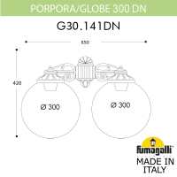 G30.141.000.AYE27DN Светильник уличный настенный Fumagalli Porpora/G300