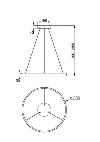 Подвесной светильник Maytoni MOD058PL-L32BK Rim 