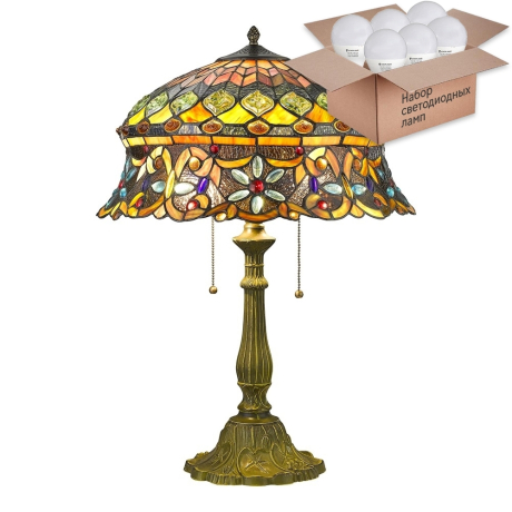 Настольная лампа с лампочками Velante 884-804-03+Lamps E27 P45 