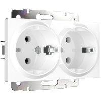 Розетка двойная с заземлением (белая) Werkel W1172001