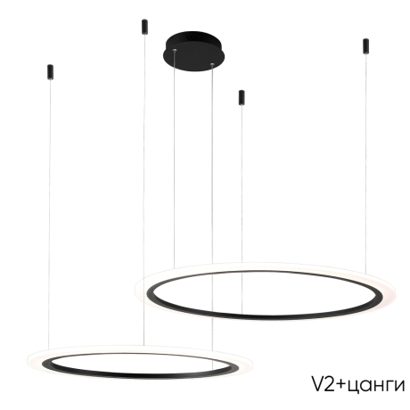 Подвесная диммируемая люстра с пультом ДУ Crystal Lux MANZANA SP53W LED  BLACK 