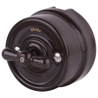 Витринный образец!  <94431> Переключатель/выключатель одноклавишный (коричневый) Werkel Ретро W5612014