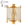 Бра Crystal Lux с лампочками TADEO AP2 GOLD/TRANSPARENTE+Lamps E14 P45 