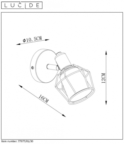 77977/01/30 Спот диммируемый Lucide Nila  