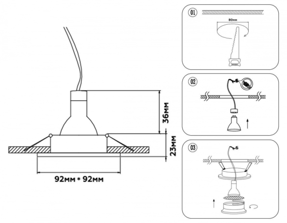 Встраиваемый светильник Ambrella Light Techno Spot Standard Tech TN102728 
