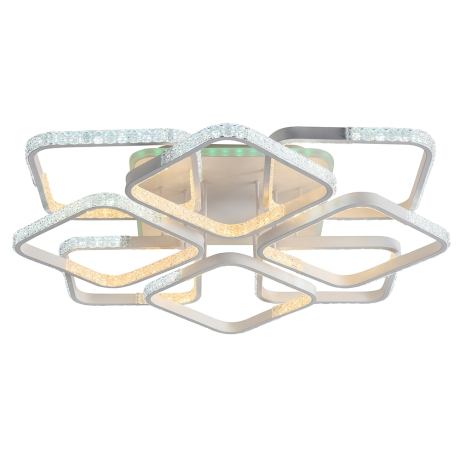 Светодиодная диммируемая люстра с ПДУ Profit Light 8026/4+4 WHT A 240W+10W RGB 