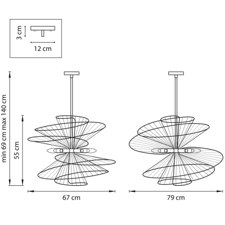 Подвесная люстра Zeta Lightstar с поддержкой Алисы, 728183 