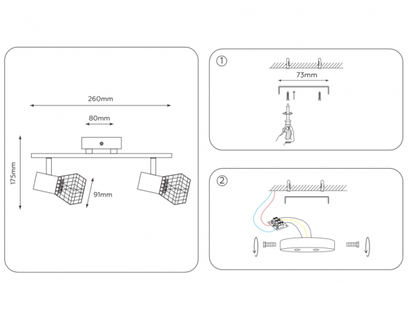 Настенно-потолочный спот в стиле лофт Ambrella light Traditional TR8628 