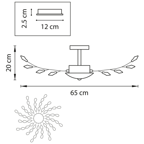 Люстра потолочная управляемая Салютом 10987-720694 