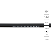 Трековый светильник 18W 3000К для магнитного шинопровода Arte Lamp Linea A4675PL-1BK