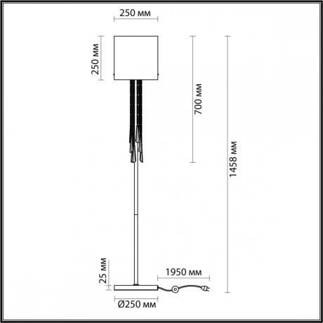 Торшер Odeon Nicole с лампочкой 4886/1F+Lamps E27 Свеча 