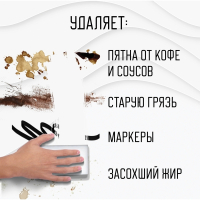 Нарушена упаковка!  <271238> Губка-ластик МЕЛАМИНОВАЯ (BASF, Germany) для удаления пятен и стойких загрязнений, 105х60х25 мм, КОМПЛЕКТ 2 шт., колорбокс, BRAUBERG,  () 606892