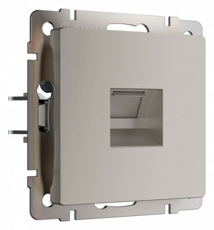 Розетка Ethernet RJ-45 и со шторками, без рамки Werkel дымчатый W1281004