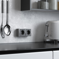 Розетка с заземлением Gallant (графит рифленый) Werkel W5071004