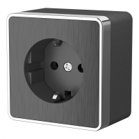 Розетка с заземлением Gallant (графит рифленый) Werkel W5071004