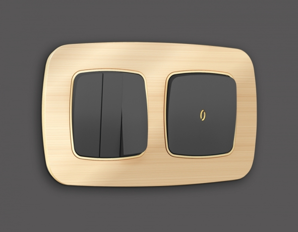 Лицевая панель OMEGA (Графит Мягкое касание) для 1-клавишных выключателей с подсветкой QUANT OP9020 