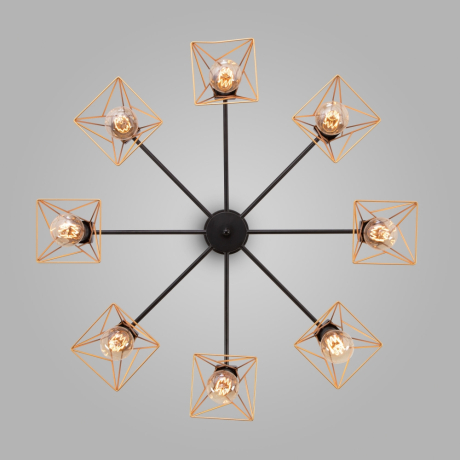 Люстра на штанге Eurosvet 70107/8 черный/латунь (a061403) 