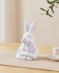 427975 Фигурка Заяц GOPENG, L130, B108, H232, керамика, белый Eglo