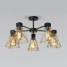 Люстра на штанге Eurosvet Trappola 70107/5 черный/латунь 