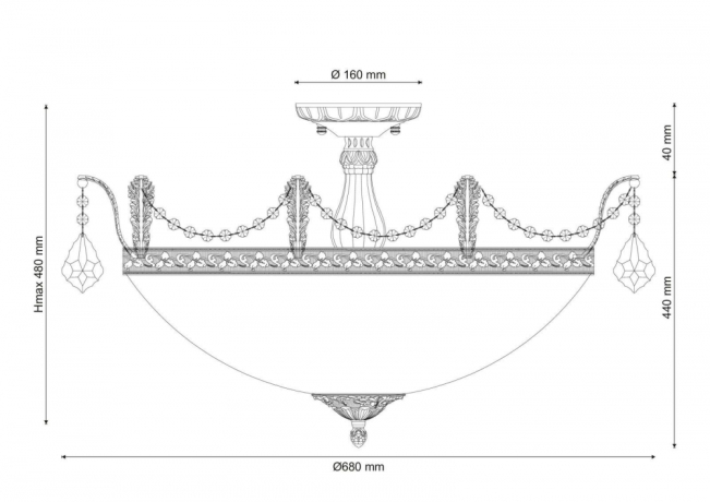 Barletta 182.10 D720 Antique Потолочная люстра Lucia Tucci 