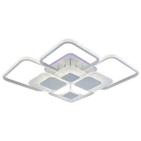 Светодиодная диммируемая люстра с ПДУ Profit Light 5886/8 WHT 232W+10W RGB 