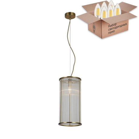 Подвесной светильник Favourite Wonderland с лампочкой 2907-1P+Lamps E14 Свеча 