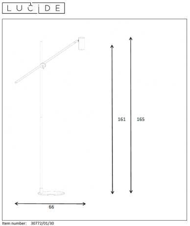 Торшер изогнутый Lucide Philine 30772/01/30 
