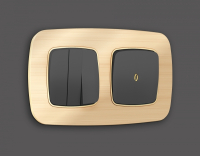 Лицевая панель OMEGA (Графит Мягкое касание) для 3-клавишных выключателей QUANT OP9050